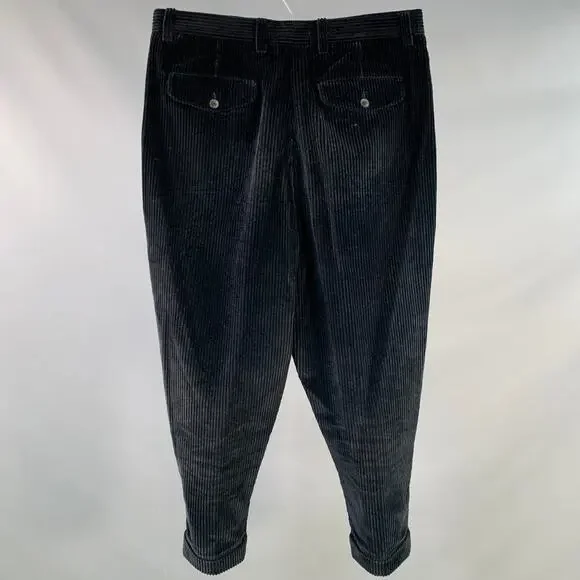 AMI by ALEXANDRE MATTIUSSI Size L Black Corduroy Cotton Button Fly Casual Pants